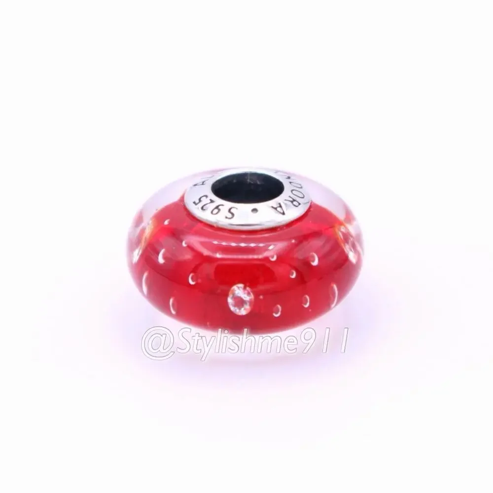 Authentic PANDORA Red Effervescence Glass Charm